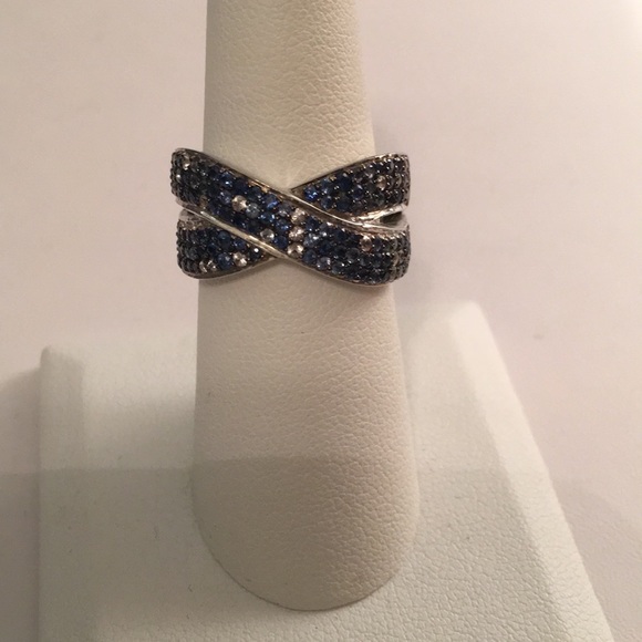 Effy Sterling Silver Blue Sapphire Splash Ring - Picture 4 of 7